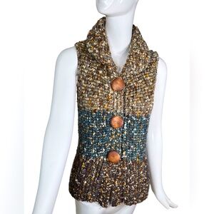 Curio Medium (M) Mohair Blend BIG Wooden Button Cardigan Sweater